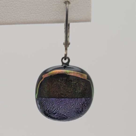Handcrafted Dichroic Glass Pendant & Earring Set Dangle‎ Drop Artisan Sparkle - Picture 6 of 16